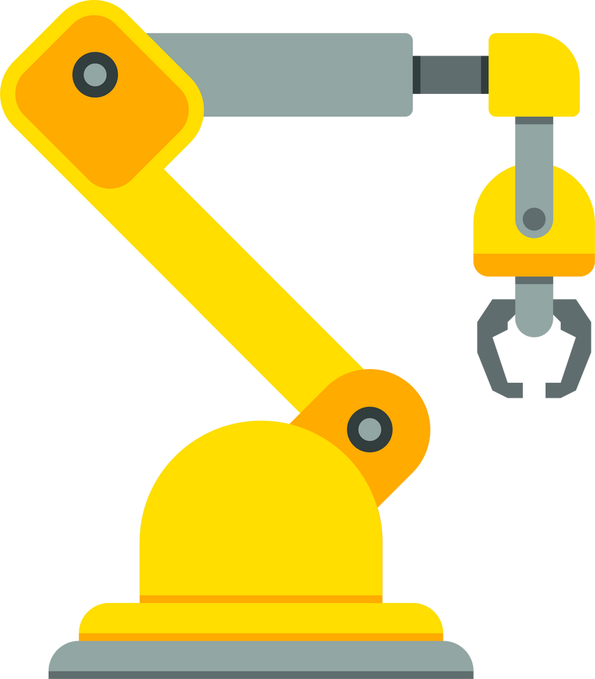 Robot hand icon. Hydraulic manufacturing machine arm