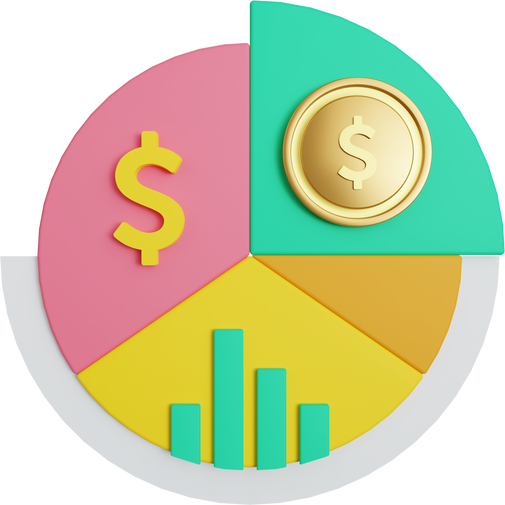 finance graph 3d icon illustration